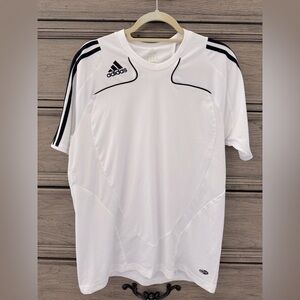 Adidas White and Black Performance Soccer Jersey EUC Trofeo Short Sleeve